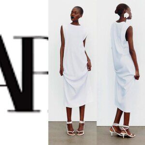 BRAND NEW! Zara white ribbed midi dress- blogger's fav out of stock online